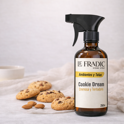 Home Spray Cookie Dream Le Fradic - Fragancia gourmet dulce con aroma a galletas recién horneadas, ideal para negocios, hoteleria, cumpleaños. 