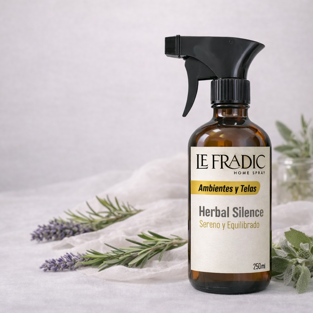 Home Spray Herbal Silence Le Fradic - Aroma herbal relajante ideal para dormitorios y espacios de calma, ideal para uso en Hogar, Hoteles, centros medicos y airbnb