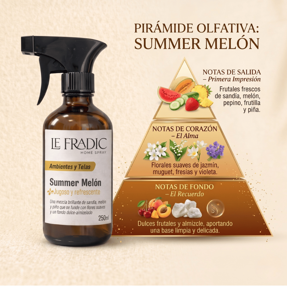 Piramide olfativa de home Spray Summer Melón de Le Fradic - Chile