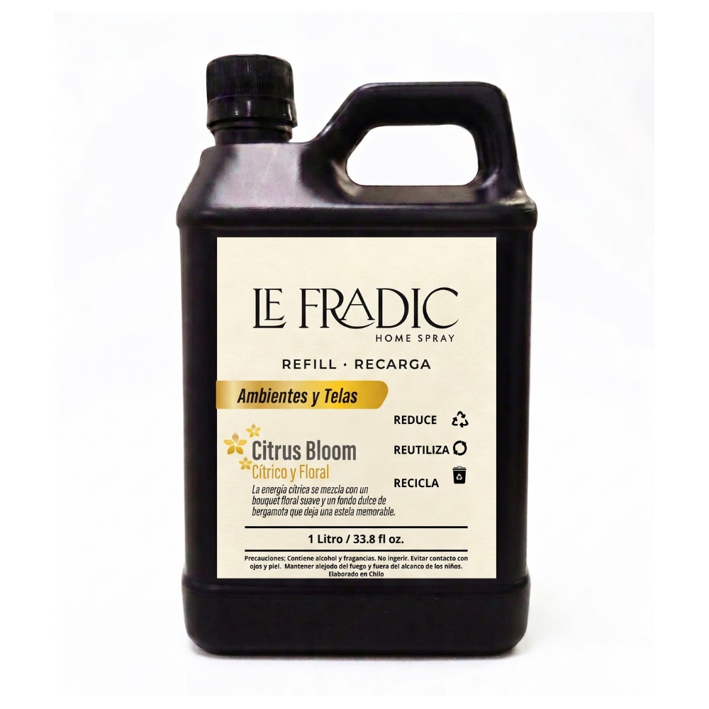 Envase refill 1 litro aroma Citrus Bloom - Le Fradic - Chile